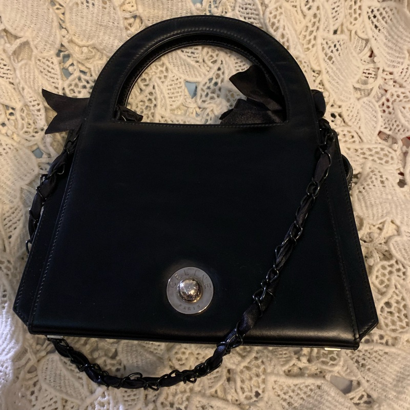Celine黑銀Kelly 星球 皮革手提包 單肩背包 絕版中古包-7