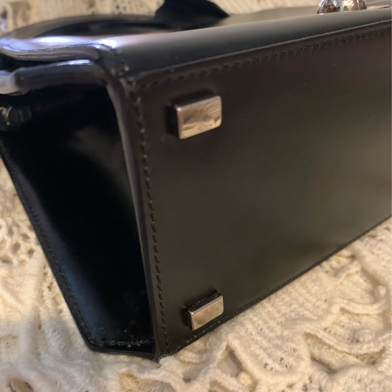 Celine黑銀Kelly 星球 皮革手提包 單肩背包 絕版中古包-10