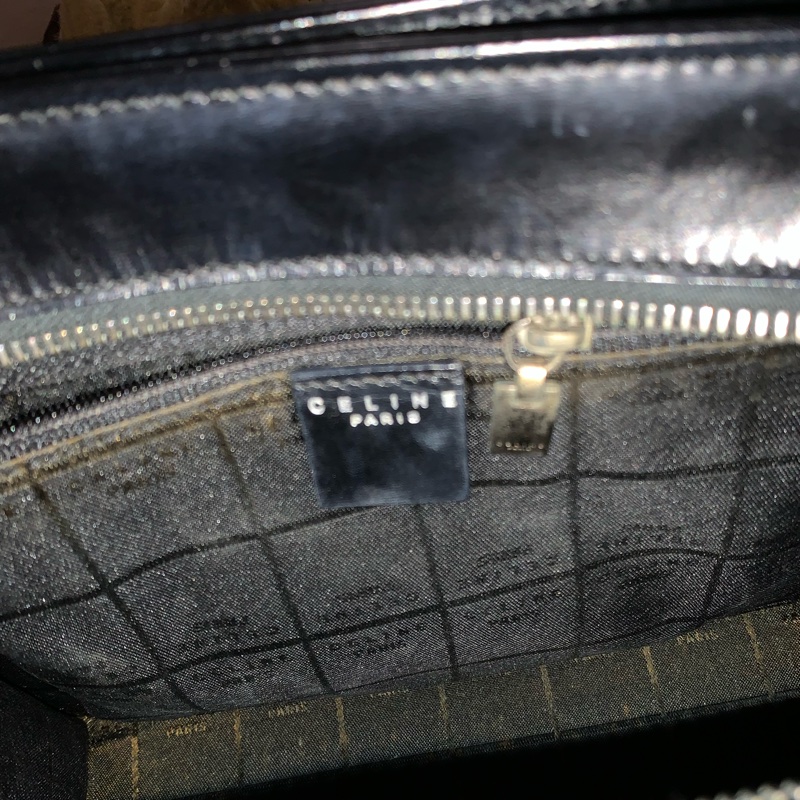 Celine黑銀Kelly 星球 皮革手提包 單肩背包 絕版中古包-14