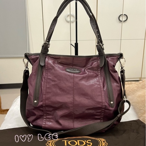 Tods G-Line Easy Sacca Grande 紫紅 斜背包 手提包 正品 二手精品