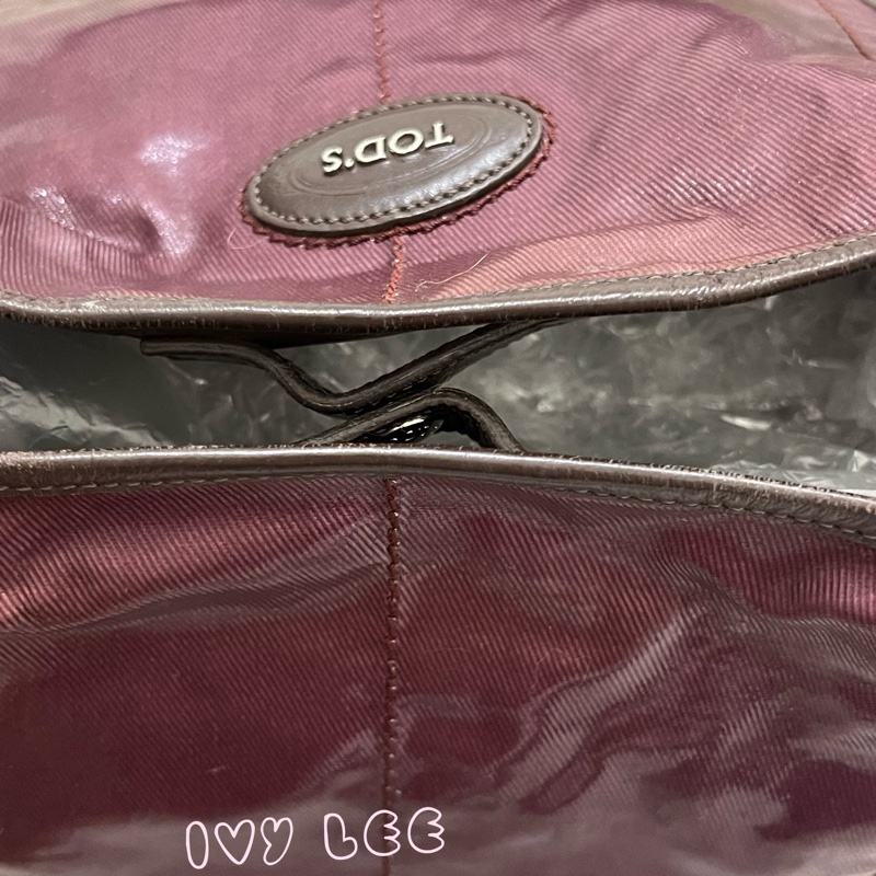Tods G-Line Easy Sacca Grande 紫紅 斜背包 手提包 正品 二手精品-6