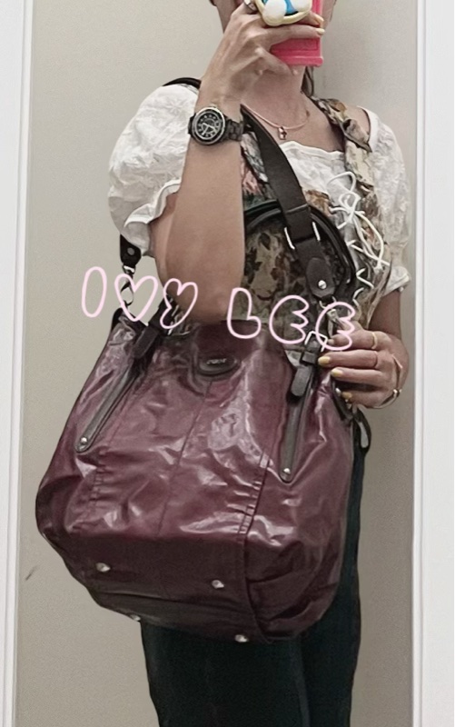Tods G-Line Easy Sacca Grande 紫紅 斜背包 手提包 正品 二手精品-32