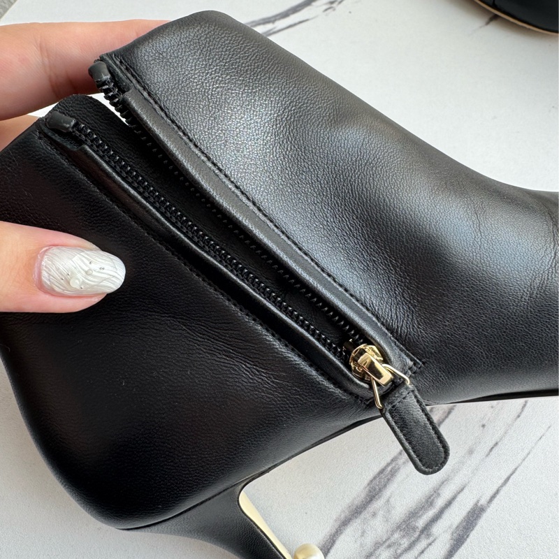 chanel黑色細跟珍珠短靴37.5碼-20