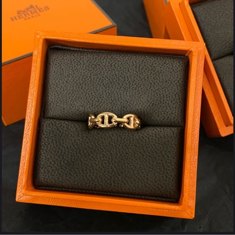 Hermes 18K玫瑰金豬鼻子戒指 💍 52號 全配有購證