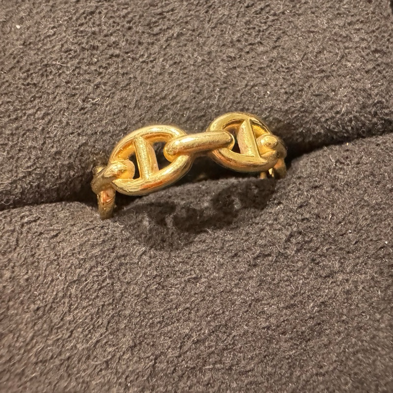 Hermes 18K玫瑰金豬鼻子戒指 💍 52號 全配有購證-3