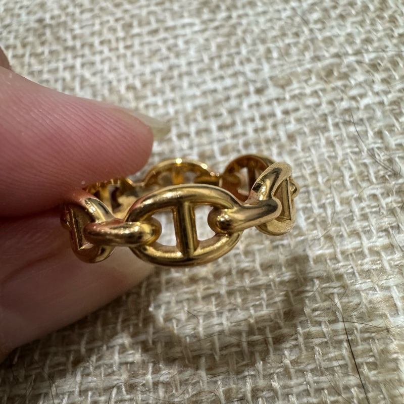 Hermes 18K玫瑰金豬鼻子戒指 💍 52號 全配有購證-8