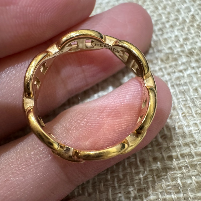 Hermes 18K玫瑰金豬鼻子戒指 💍 52號 全配有購證-10