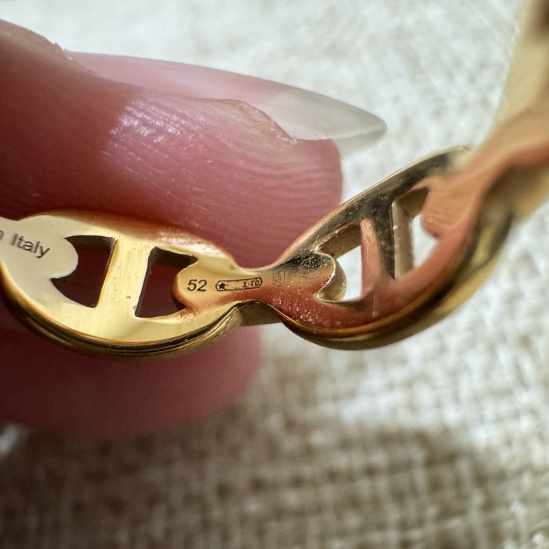 Hermes 18K玫瑰金豬鼻子戒指 💍 52號 全配有購證-13