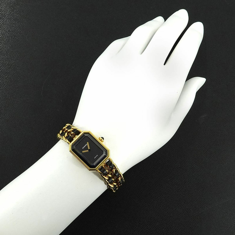 CHANEL Premiere 女士腕錶,L 碼,H0001,黑色和金色,石英機芯-2