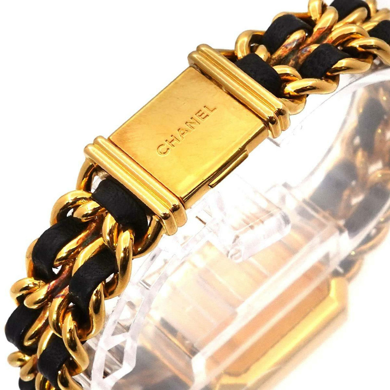 CHANEL Premiere 女士腕錶,L 碼,H0001,黑色和金色,石英機芯-5