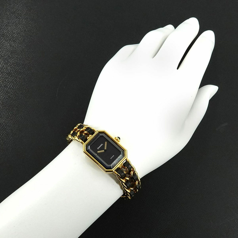 CHANEL Premiere 女士腕錶,M 碼,H0001,黑色和金色,石英機芯-2