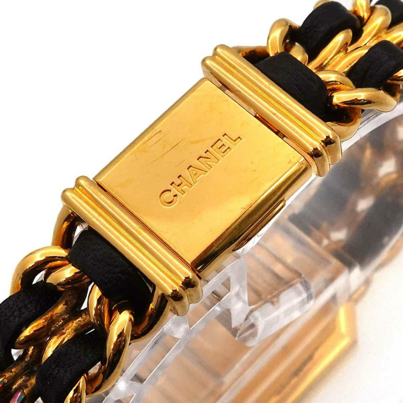 CHANEL Premiere 女士腕錶,M 碼,H0001,黑色和金色,石英機芯-5