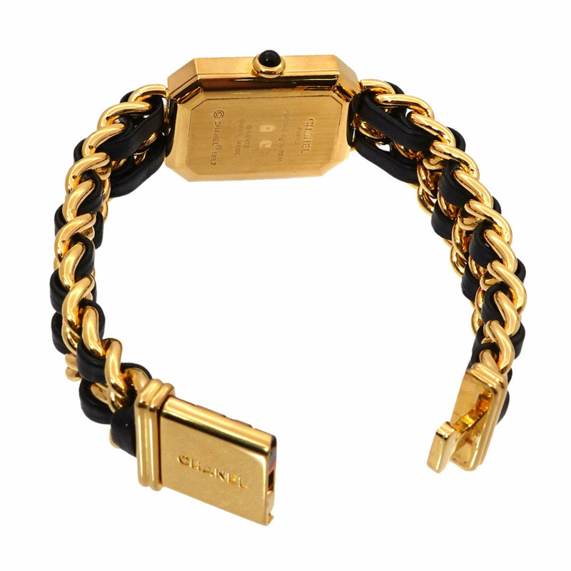 CHANEL Premiere 女士腕錶，M 碼，H0001，黑色和金色，石英機芯-3