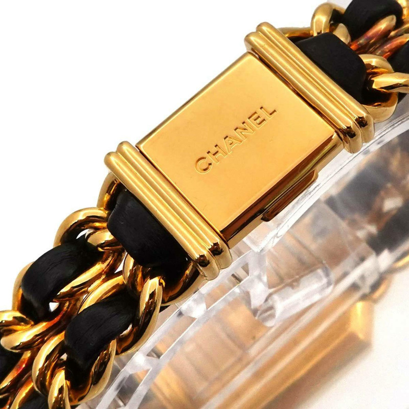 CHANEL Premiere 女士腕錶，M 碼，H0001，黑色和金色，石英機芯-5