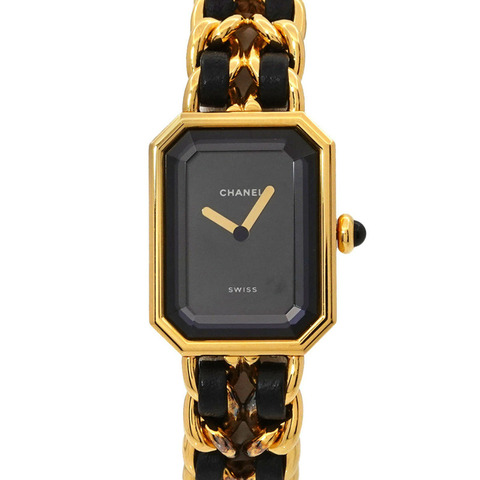 CHANEL Premiere 女士手錶，S 碼，H0001，黑色和金色，石英機芯