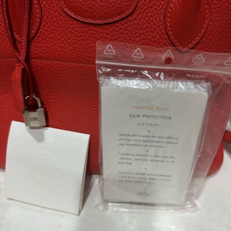 Hermes Bolide 31 銀扣 橘紅 TC 皮-12