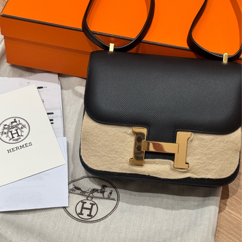 Hermes mini Constance 黑epson 玫瑰金扣-1