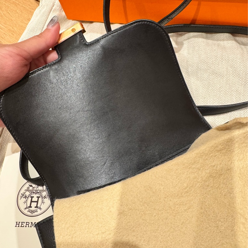 Hermes mini Constance 黑epson 玫瑰金扣-11