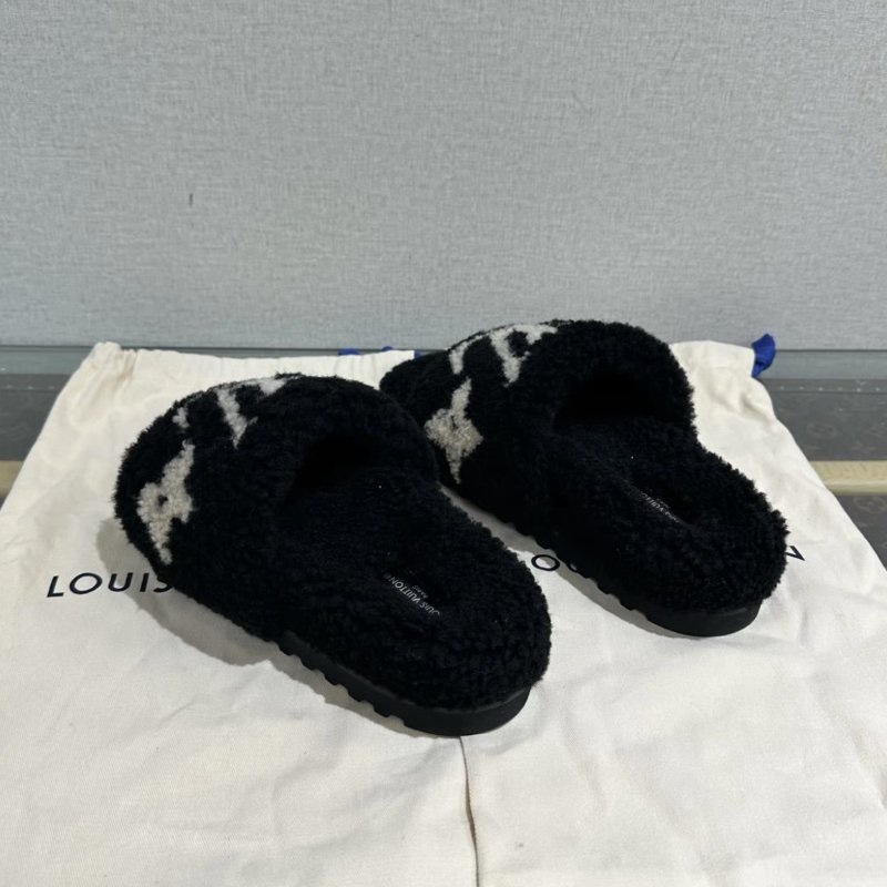 LV 黑白泰迪老花拖鞋36號 全新閒置配件盒子塵袋-2