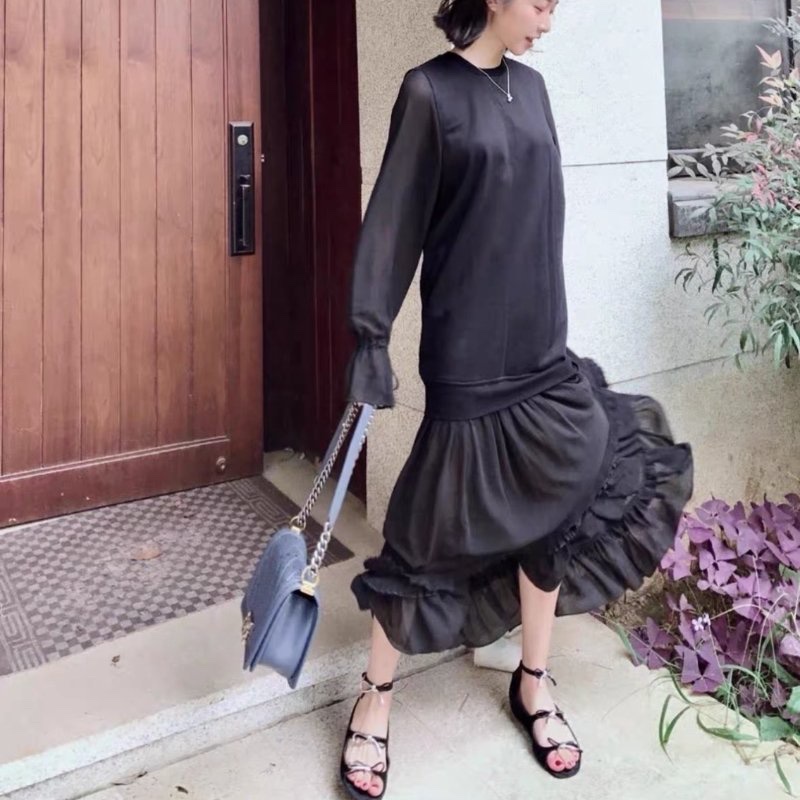 balenciag 黑色金屬蝴蝶結黑銀法式包頭平底涼鞋 38號 全新-0