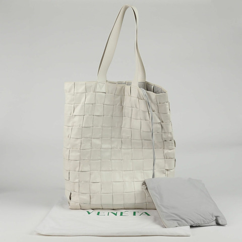 BOTTEGA VENETA 白色 Intrecciato 皮革托特包和單肩包
