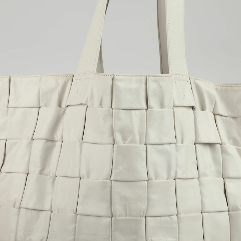 BOTTEGA VENETA 白色 Intrecciato 皮革托特包和單肩包-1
