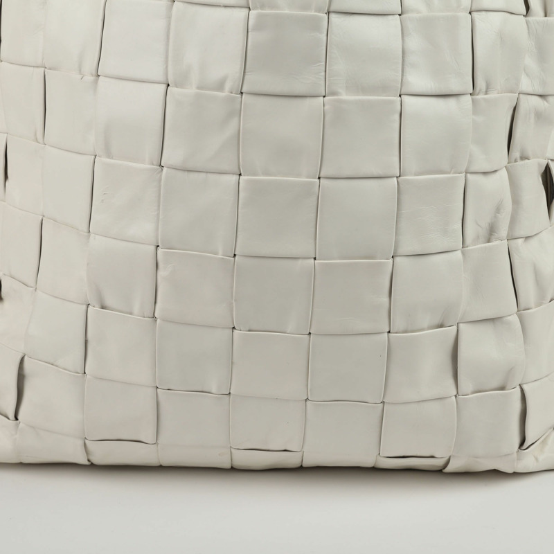BOTTEGA VENETA 白色 Intrecciato 皮革托特包和單肩包-5