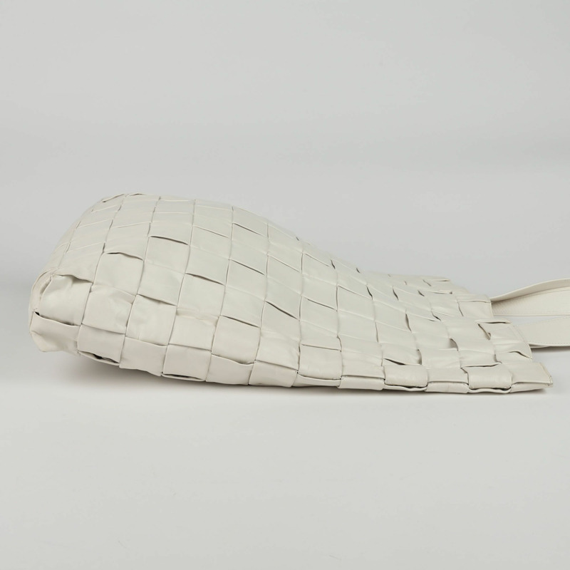 BOTTEGA VENETA 白色 Intrecciato 皮革托特包和單肩包-7