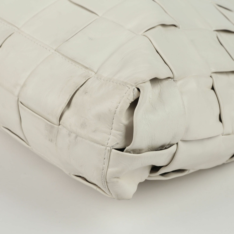 BOTTEGA VENETA 白色 Intrecciato 皮革托特包和單肩包-8