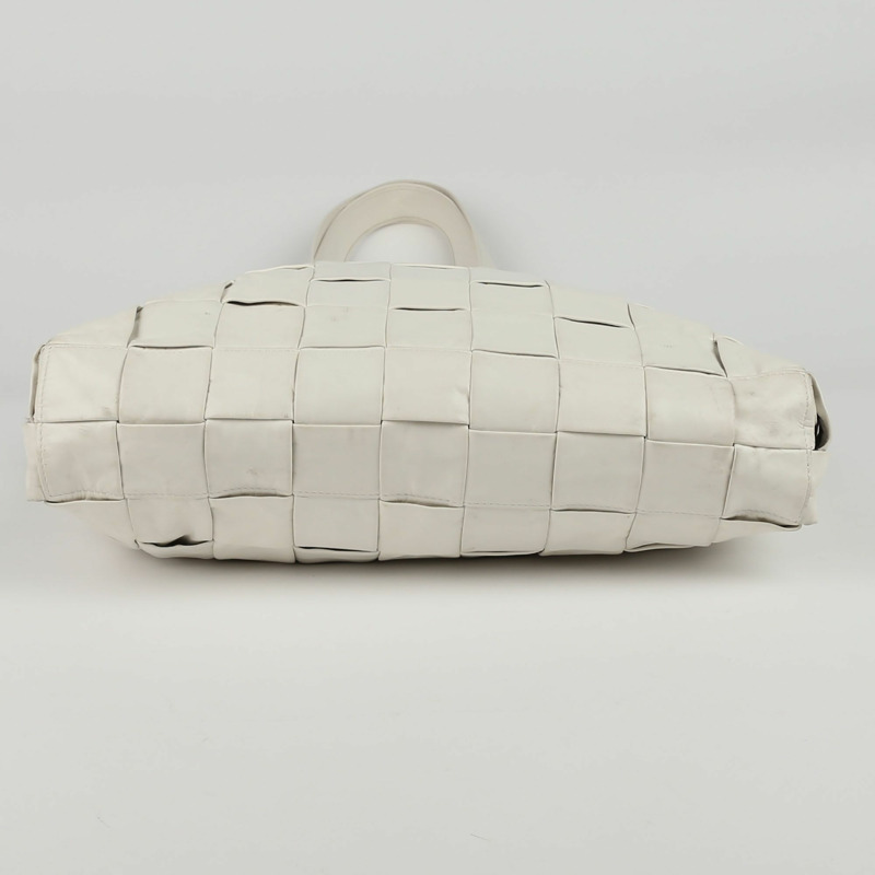 BOTTEGA VENETA 白色 Intrecciato 皮革托特包和單肩包-9