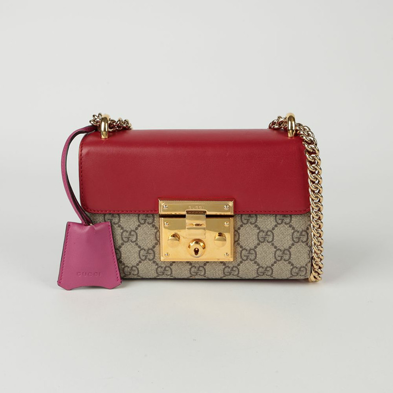 GUCCI 掛鎖小號鏈條單肩斜背包 409487-1