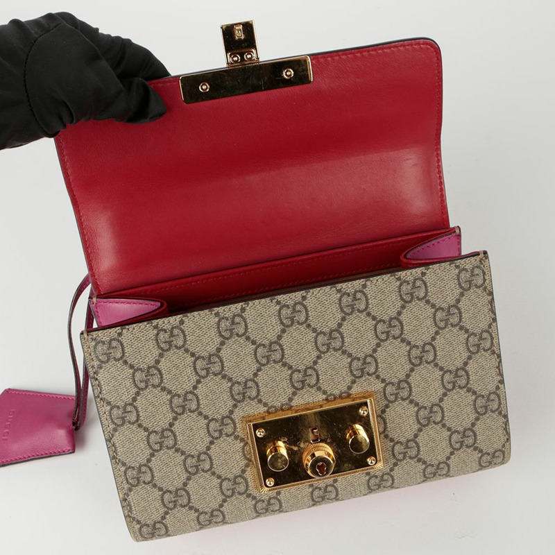 GUCCI 掛鎖小號鏈條單肩斜背包 409487-13