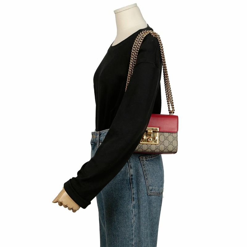 GUCCI 掛鎖小號鏈條單肩斜背包 409487-16