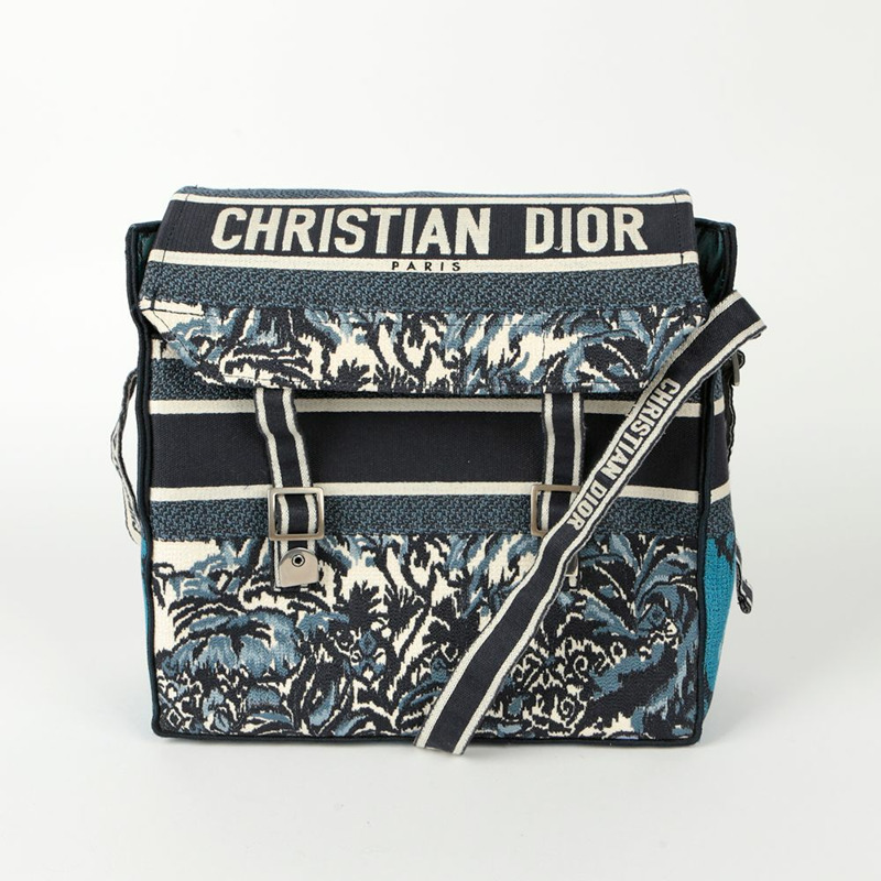 DIOR 刺繡棕櫚樹露營郵差包-1
