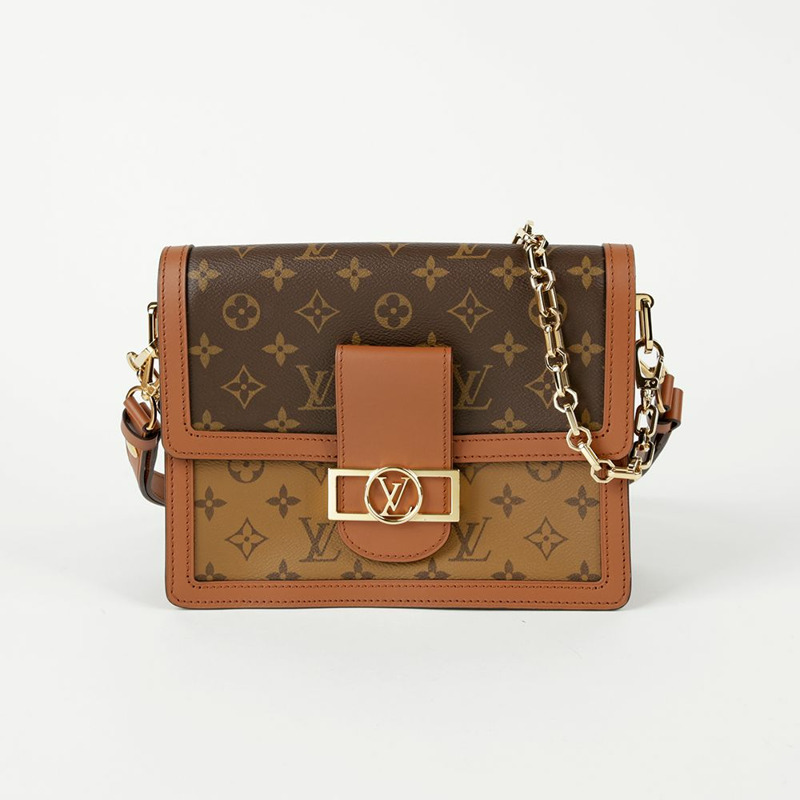 LOUIS VUITTON 海豚字母帆布肩背包 MM 尺寸-1
