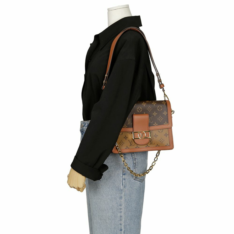LOUIS VUITTON 海豚字母帆布肩背包 MM 尺寸-10