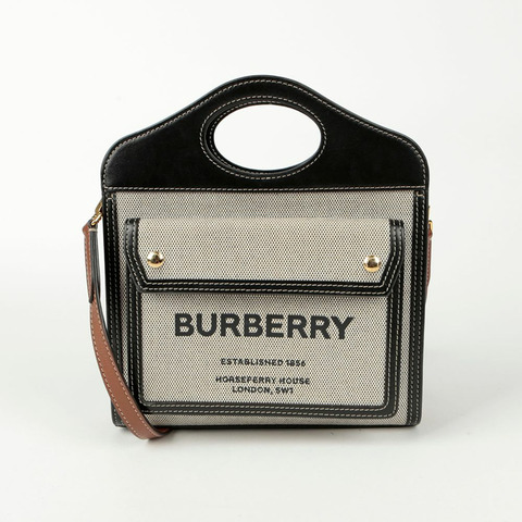 BURBERRY 口袋迷你托特肩背包