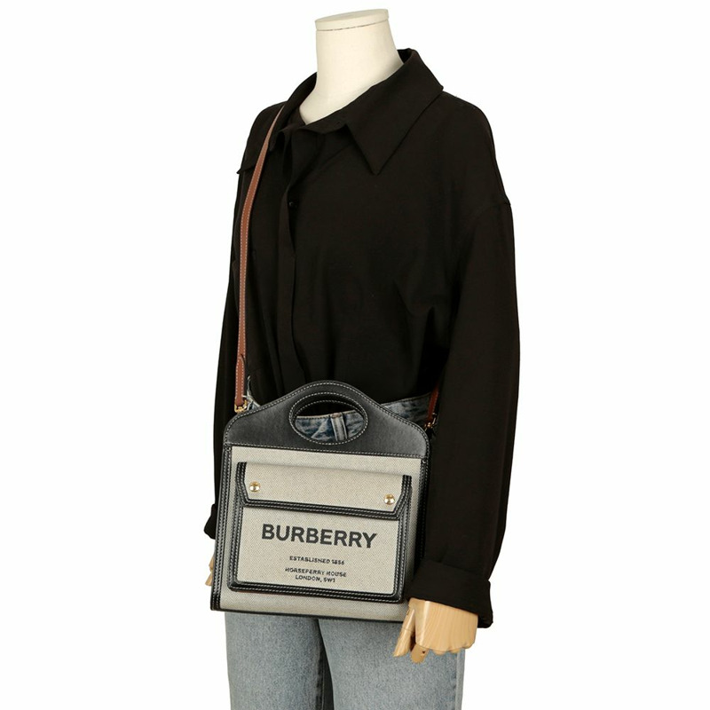 BURBERRY 口袋迷你托特肩背包-12