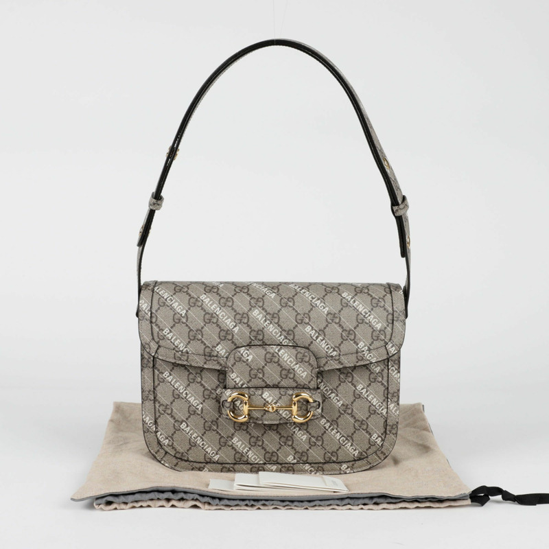 【包稅】GUCCI Balenciaga Hacker Project Horsebit 1955 小號單肩包 602204-0