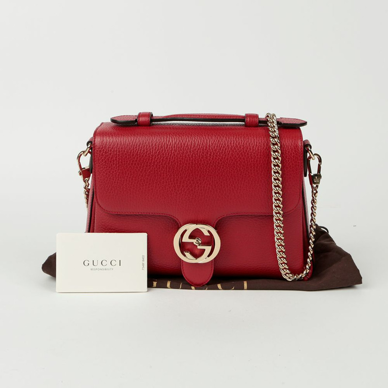 GUCCI 互扣式頂部手把托特單肩包-0