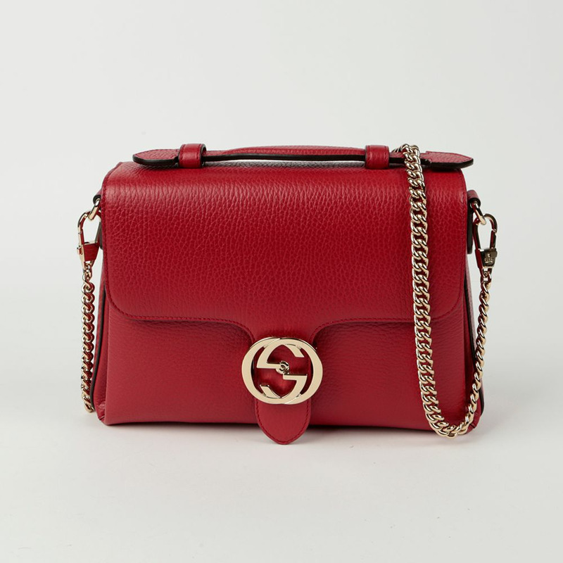 GUCCI 互扣式頂部手把托特單肩包-1