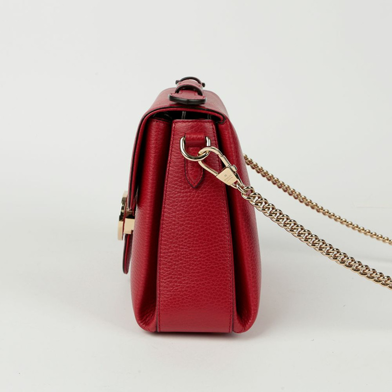 GUCCI 互扣式頂部手把托特單肩包-4