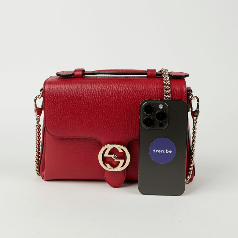 GUCCI 互扣式頂部手把托特單肩包-8