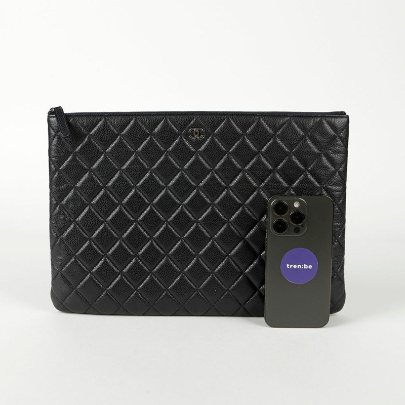 CHANEL Caviar Skin 經典大手拿包 A82552-10