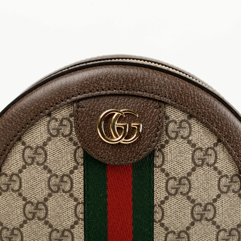 GUCCI 迷你 GG Supreme 帆布 Ophidia 圓形單肩斜背包-2