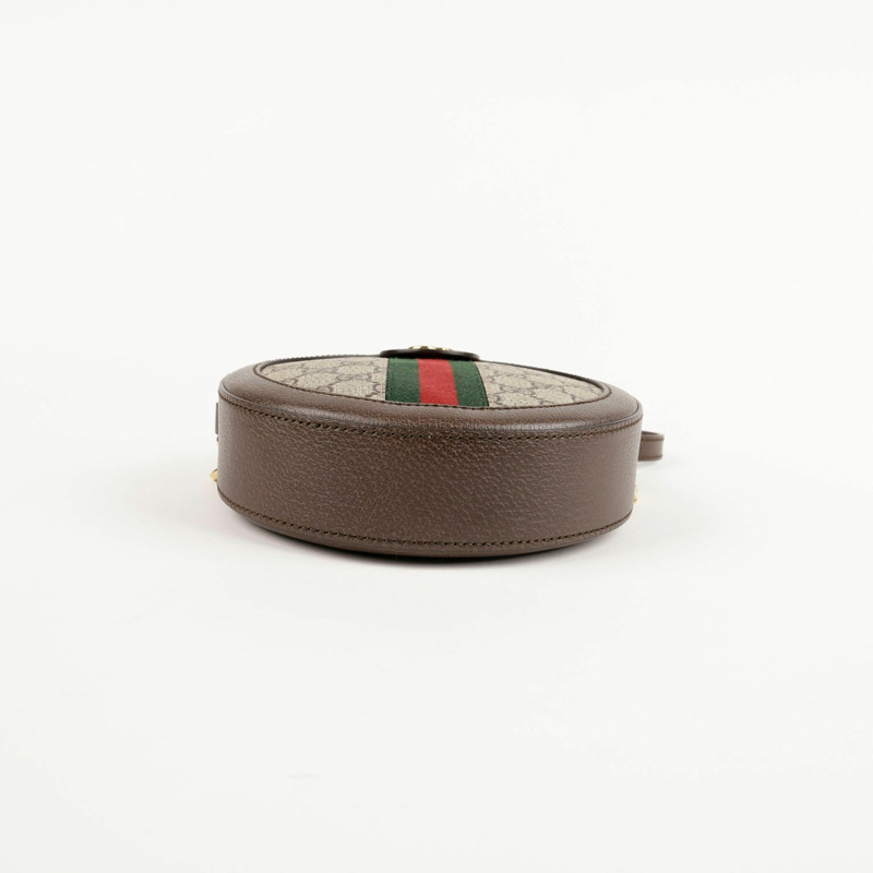 GUCCI 迷你 GG Supreme 帆布 Ophidia 圓形單肩斜背包-7