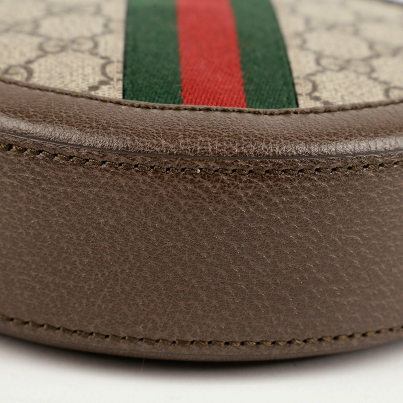 GUCCI 迷你 GG Supreme 帆布 Ophidia 圓形單肩斜背包-8