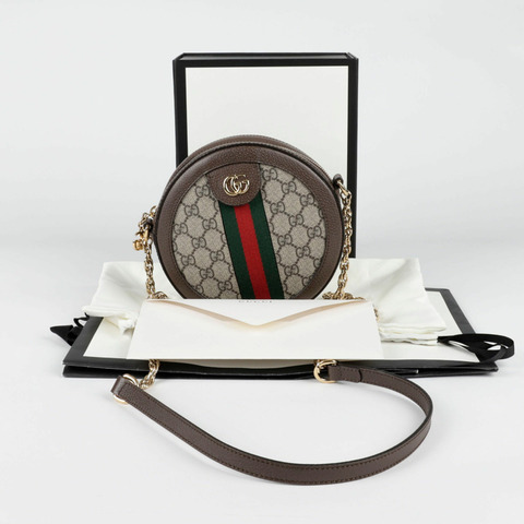 GUCCI Ophidia 迷你圓形單肩斜背包