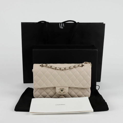 CHANEL Caviar 經典中型翻蓋單肩包 A01112