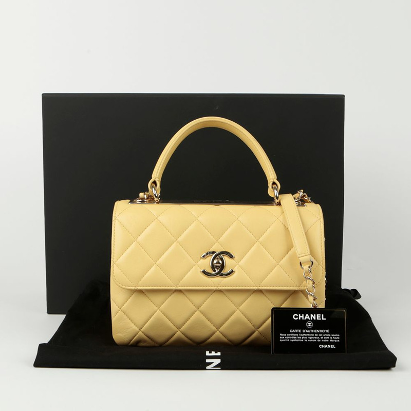 CHANEL 時尚 CC 頂部手柄小號托特單肩包 A92236-0